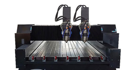 Stein-CNC-Fräse mit zwei Spindeln