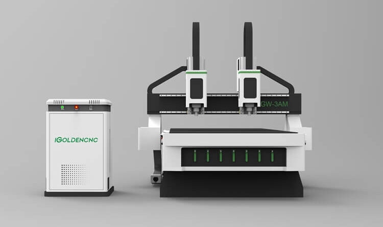 CNC-Holzfräse mit zwei Köpfen